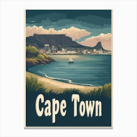 Aihrgdesign A Mid Century Modern Travel Poster For Cape Town 1 Canvas Print