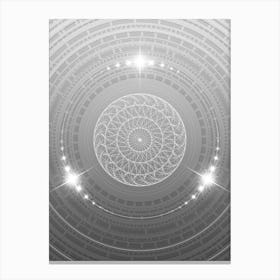 Geometric Glyph Abstract in White and Silver with Sparkle Array n.0051 Canvas Print