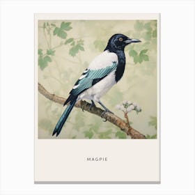 Ohara Koson Inspired Bird Painting Magpie 4 Poster Canvas Print