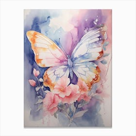 Butterfly And Flowers Canvas Print