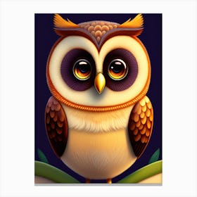 Cute 3d Owl  Canvas Print