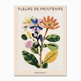 Spring Floral French Poster  Bergamot 2 Canvas Print