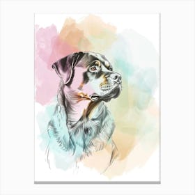 Watercolour Rottweiler Dog Line Illustration 1 Canvas Print