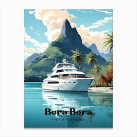 Bora Bora French Polynesia Island Travel Art Illustration Canvas Print