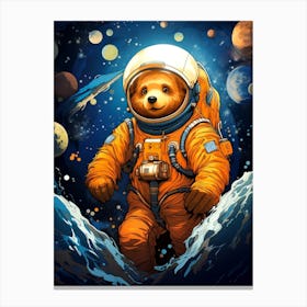 Bear In Space Canvas Print