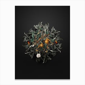 Vintage Seckel Pear Fruit Wreath on Wrought Iron Black n.0124 Canvas Print