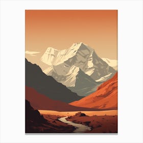 Annapurna Circuit Nepal 1 Hiking Trail Landscape Canvas Print