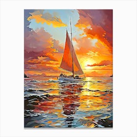 Sunset Sailboat Canvas Print