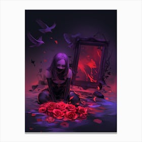 Rose painted mirrors Canvas Print