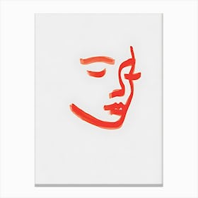 Woman'S Face red Canvas Print