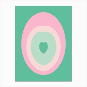 Pastel Love Green Canvas Print
