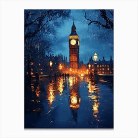 Fantasy Rainy Night In London 11 Canvas Print