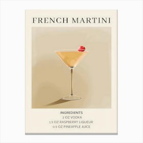 French Martini 3 Canvas Print