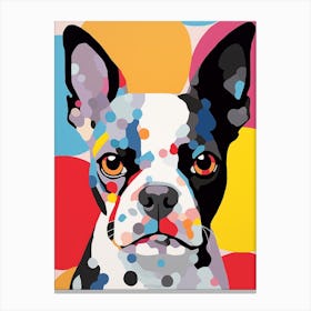 Bright Pop Art Boston Terrier 3 Canvas Print