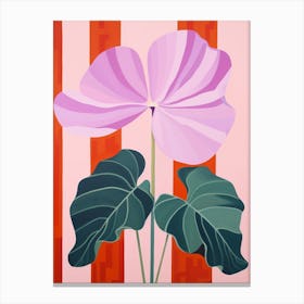 Cyclamen 2 Hilma Af Klint Inspired Pastel Flower Painting Canvas Print