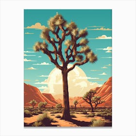 Typical Joshua Tree In Retro Illustration (4) Canvas Print