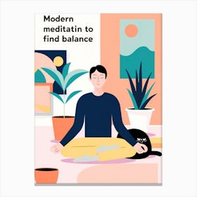 Modern Meditation To Find Balance Canvas Print