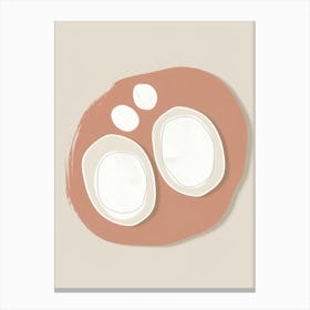 Two Eggs On A Beige Background Canvas Print