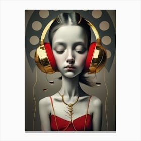 Girl With Headphones 53 Canvas Print