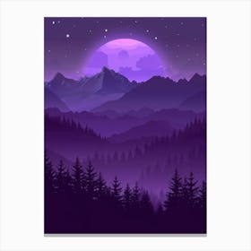 Purple Mountain Landscape 1 Canvas Print