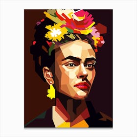 Frida Kahlo Artist Painting Retro Illustration Canvas Print
