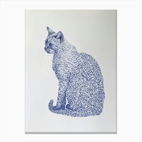 Cat In Blue 1 Canvas Print