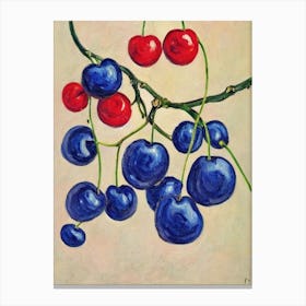 Cherry 1 Vintage Sketch Fruit Canvas Print