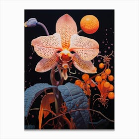 Surreal Florals Monkey Orchid 3 Flower Painting Canvas Print