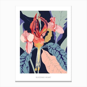 Colourful Flower Illustration Poster Bleeding Heart 7 Canvas Print
