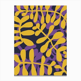 Yellow And Purple Fern Canvas Print