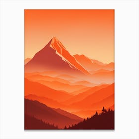 Misty Mountains Vertical Composition In Orange Tone 248 Canvas Print