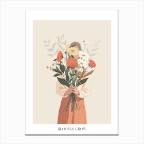 Bloom And Grow Spring Girl With Wild Flowers 8 Canvas Print