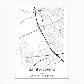 Sainte Savine,France Minimalist Map Canvas Print