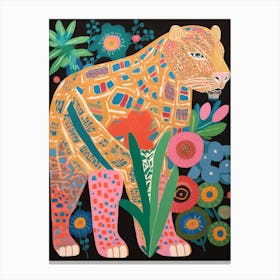 Maximalist Animal Painting Jaguar 2 Canvas Print