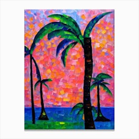 Coconut Tree Cubist Canvas Print