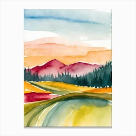 Watercolor Landscape Painting 64 Canvas Print