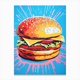 Hamburger Pop Art Retro 4 Canvas Print