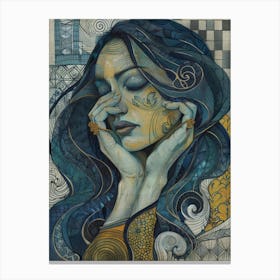 Woman With Blue Hair 2 Canvas Print