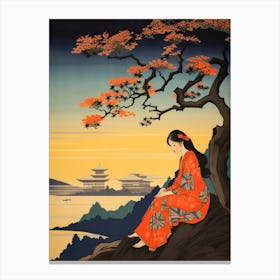 Miyako Jima, Japan Vintage Travel Art 2 Canvas Print