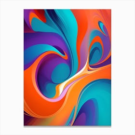 Abstract Colorful Waves Vertical Composition 12 Canvas Print