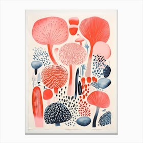 Kew Gardens Abstract Riso Style 4 Canvas Print