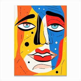 Picasso Inspired Geometric Face 5 Canvas Print