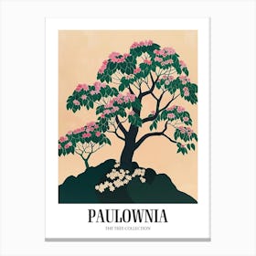 Paulownia Tree Colourful Illustration 1 Poster Canvas Print