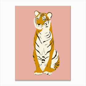 Cute Tiger - Pink Canvas Print