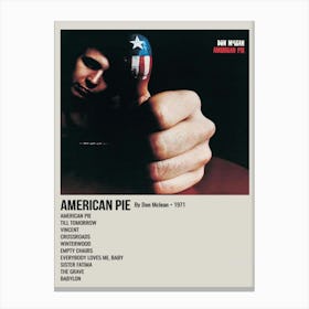 American Pie By Don Mclean 1971 Poster Canvas Print