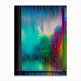 Rain On Window Water Waterscape Bright Abstract 1 Canvas Print