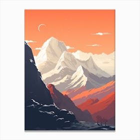 Great Himalaya Trail Nepal 1 Hiking Trail Landscape Canvas Print