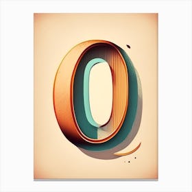 O, Letter, Alphabet Retro Drawing 2 Canvas Print