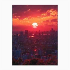 Sunset In Tokyo 3 Canvas Print