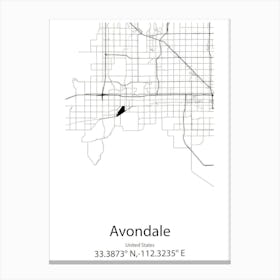 Avondale,United States Minimalist Map 1 Canvas Print